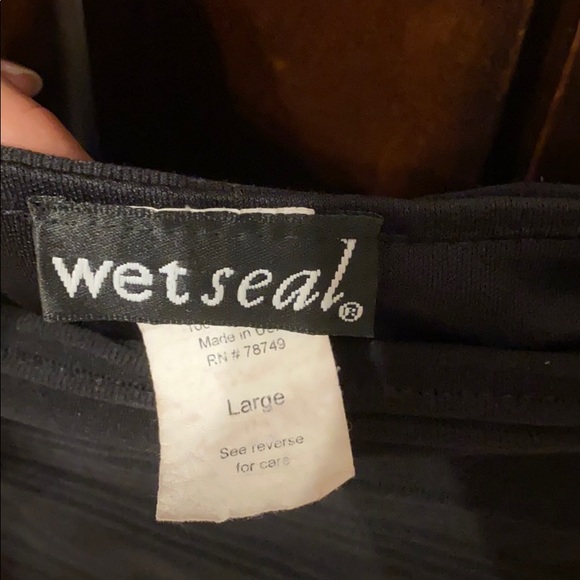 WET SEAL Large fitted lined stretchy black dress - Picture 3 of 11